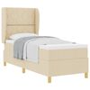 vidaXL Lit &agrave; ressorts avec t&ecirc;te de lit Cr&egrave;me 200 x 80 cm tissu