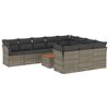 vidaXL Salon de jardin 11 pcs avec coussins gris r&eacute;sine tress&eacute;e
