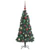 vidaXL Arbre de No&euml;l artificiel pr&eacute;-&eacute;clair&eacute; avec ensemble de boules