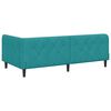 vidaXL Cadre de lit d'angle avec matelas Turquoise 90 x 190 cm Velours