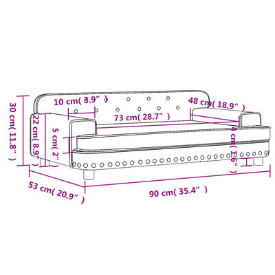 vidaXL Canapé pour enfants cappuccino 90x53x30 cm similicuir