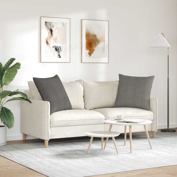 vidaXL Coussins de canap&eacute; 2 pcs Gris clair 60 x 60 cm