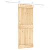 vidaXL Porte coulissante 80 x 210 cm Bois de pin massif (non trait&eacute;)