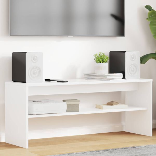 vidaXL Meuble TV Blanc 100 x 30 x 40 cm Bois d'ing&eacute;nierie