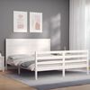 vidaXL Cadre de lit sans matelas blanc 160x200 cm bois massif