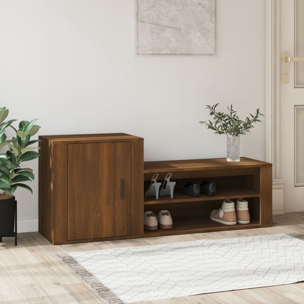 vidaXL Armoire &agrave; chaussures Ch&ecirc;ne marron 130x35x54cm Bois d'ing&eacute;nierie