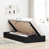 vidaXL Lit de Rangement avec matelas Noir 90 x 190 cm tissu