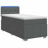 vidaXL Lit de box spring avec matelas et LED Gris fonc&eacute; 90 x 190 cm