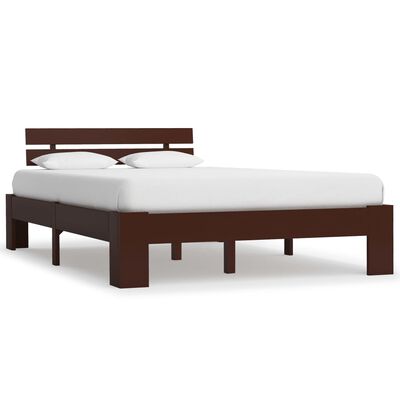 vidaXL Cadre de lit sans matelas marron foncé pin massif 140x200 cm