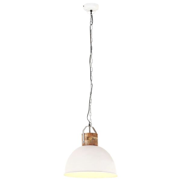 vidaXL Lampe suspendue industrielle Blanc Rond 51 cm E27 Manguier