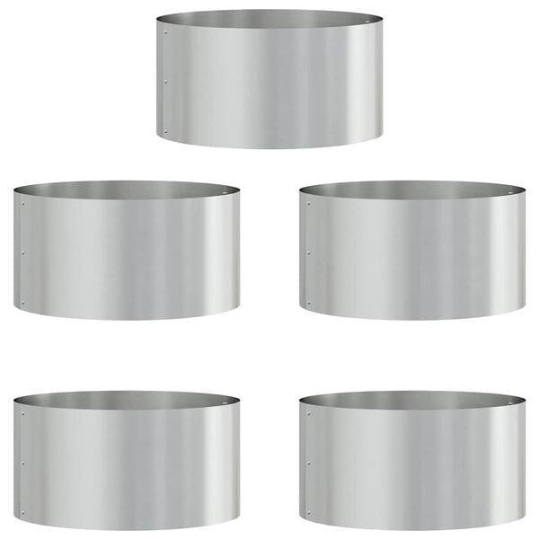 vidaXL Anneau de jardini&egrave;re 5 pcs Argent&eacute; 40 x 40 x 20 cm