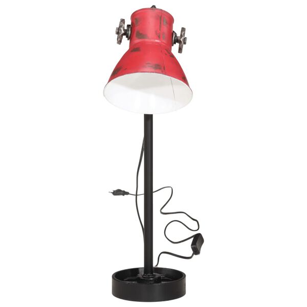 vidaXL Lampe de bureau 25 W rouge d&eacute;lav&eacute; 15x15x55 cm E27