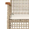 vidaXL Ensemble à manger de jardin et coussins 3 pcs Beige poly rotin