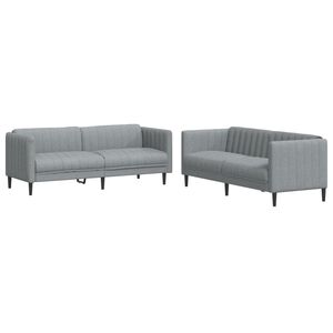 vidaXL Ensemble de canap&eacute;s 2 pcs gris clair tissu