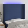 vidaXL T&ecirc;te de lit &agrave; LED Bleu 83x16x118/128 cm Tissu