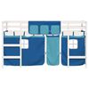 vidaXL Lit mezzanine enfants avec rideaux sans matelas bleu 90x190 cm