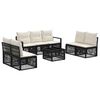 vidaXL Ensemble de canap&eacute; de jardin 8 pc Noir polyrotin