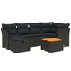 vidaXL Salon de jardin 7 pcs avec coussins noir r&eacute;sine tress&eacute;e