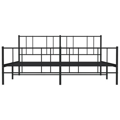 vidaXL Cadre de lit métal sans matelas avec pied de lit noir 193x203cm