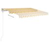 vidaXL Auvent manuel r&eacute;tractable avec LED 3x2,5 m Jaune et blanc