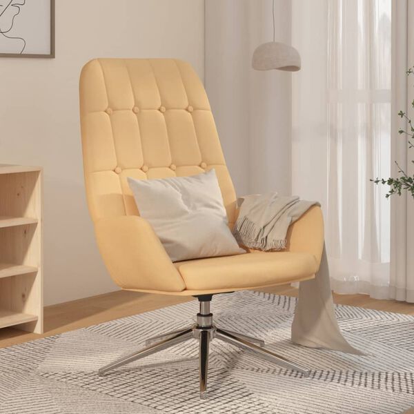vidaXL Chaise de relaxation Cr&egrave;me Similicuir daim