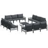 vidaXL Ensemble de canap&eacute; de jardin 13 pc Noir Acier