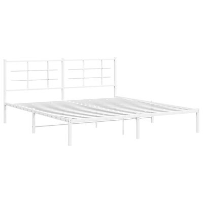 vidaXL Cadre de lit métal sans matelas et tête de lit blanc 180x200 cm