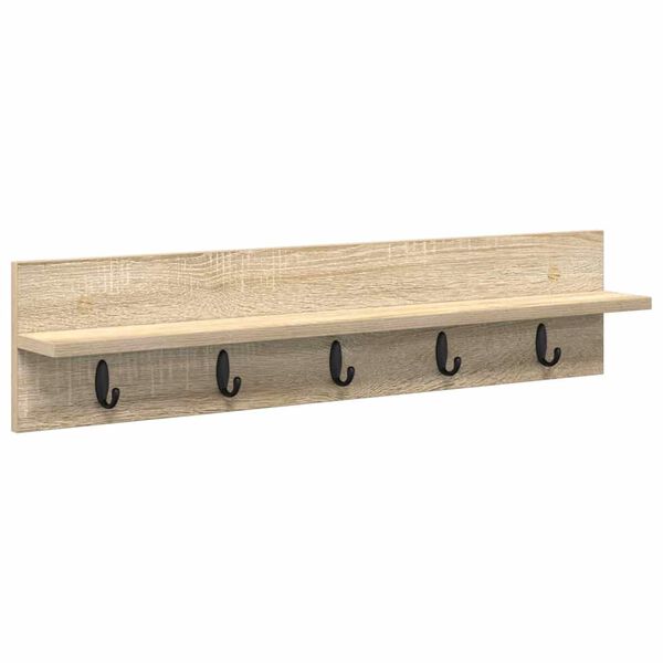vidaXL Porte-manteau mural Ch&ecirc;ne Sonoma 80 x 10,5 x 18 cm