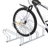 vidaXL Support de v&eacute;lo au sol autoportant pour 4 v&eacute;los acier galvanis&eacute;