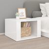 vidaXL Table de chevet Blanc brillant 57x55x36 cm Bois d&rsquo;ing&eacute;nierie
