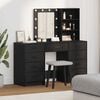 vidaXL Table de Toilette 3 pcs Noir 40 x 41 x 135 cm Bois d'ingénierie