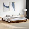 vidaXL Cadre de lit avec LED sans matelas ch&ecirc;ne fum&eacute; 180x200 cm