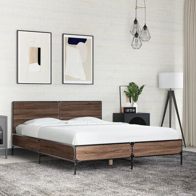 vidaXL Cadre de lit sans matelas chêne marron 120x200 cm