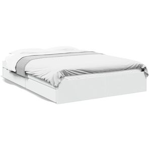 vidaXL Cadre de lit avec tiroirs sans matelas blanc 160x200 cm