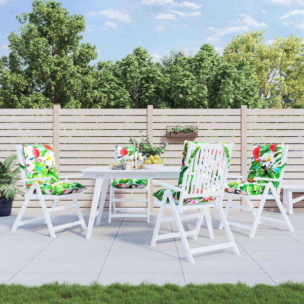 vidaXL Coussins de chaise &agrave; dossier bas lot de 4 multicolore