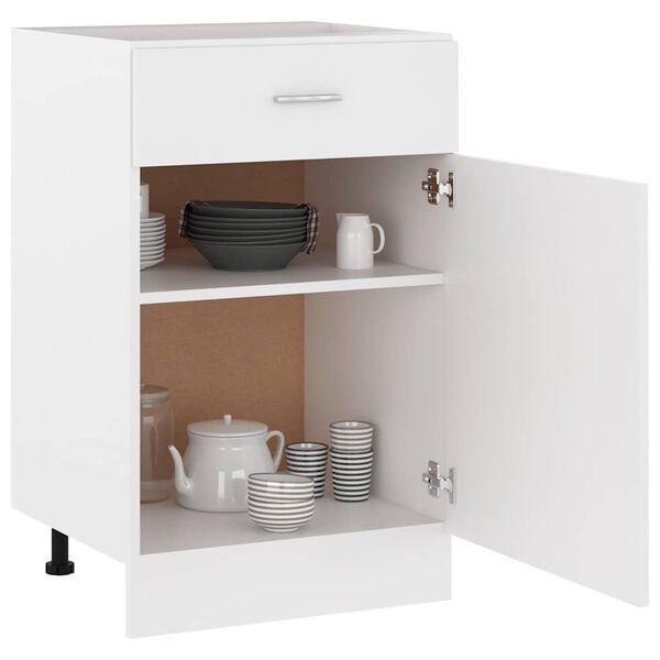 vidaXL Armoire &agrave; tiroirs "Lyon" Blanc 50 x 46 x 81,5 cm Bois d'ing&eacute;nierie
