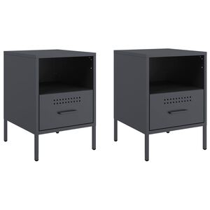 vidaXL Tables de chevet 2 pcs anthracite 36x39x50,5 cm acier