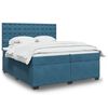 vidaXL Sommier &agrave; lattes de lit et matelas Bleu 200x200 cm velours