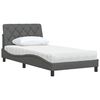 vidaXL Lit avec matelas gris fonc&eacute; 100x200 cm tissu