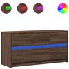 vidaXL Meuble TV avec LED ch&ecirc;ne marron 100x34x50 cm bois d'ing&eacute;nierie