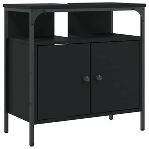 vidaXL Armoire lavabo de salle de bain noir 60x30x60 cm