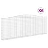 vidaXL Paniers &agrave; gabions arqu&eacute;s 6 pcs 400x30x140/160 cm Fer galvanis&eacute;