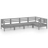 vidaXL Salon de jardin 5 pcs Bois de pin massif Gris