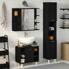vidaXL Ensemble de mobilier de salle de bain avec &eacute;tag&egrave;re 3 pcs Noir