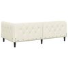 vidaXL Cadre de lit d'angle avec matelas Cr&egrave;me 90 x 190 cm Velours