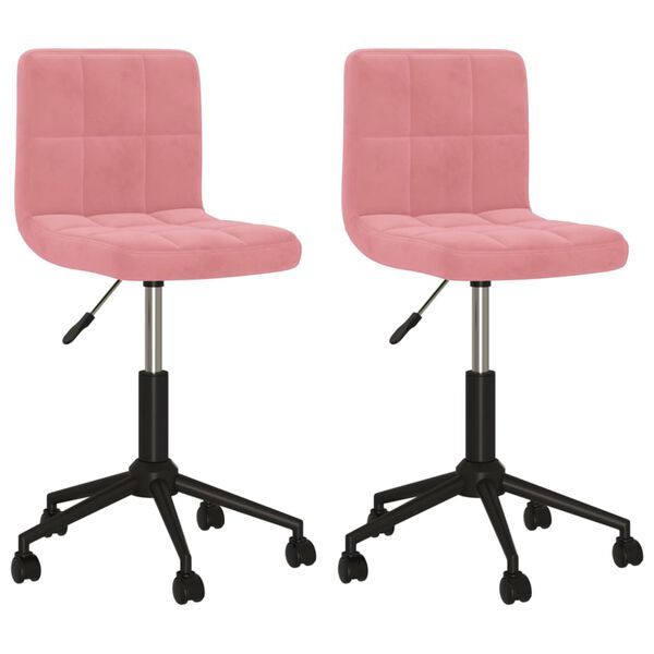 vidaXL Chaises pivotantes &agrave; manger lot de 2 rose velours