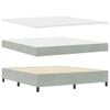 vidaXL Lit &agrave; ressort LED avec matelas Gris clair 180 x 200 cm tissu