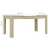 vidaXL Table &agrave; d&icirc;ner Blanc et ch&ecirc;ne sonoma 160x80x76 cm Agglom&eacute;r&eacute;