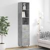 vidaXL Buffet haut Gris b&eacute;ton 34,5x34x180 cm Bois d'ing&eacute;nierie
