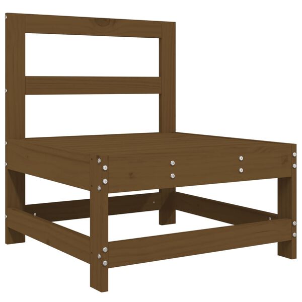 vidaXL Salon de jardin 3 pcs marron miel bois de pin massif